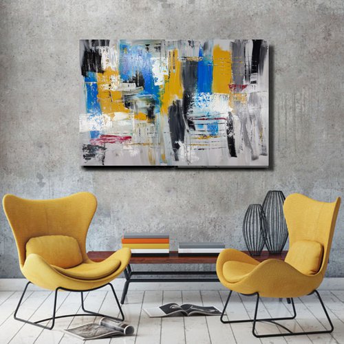 large paintings for living room/extra large painting/abstract Wall Art/original painting/painting on canvas 120x80-title-c697 by Sauro Bos