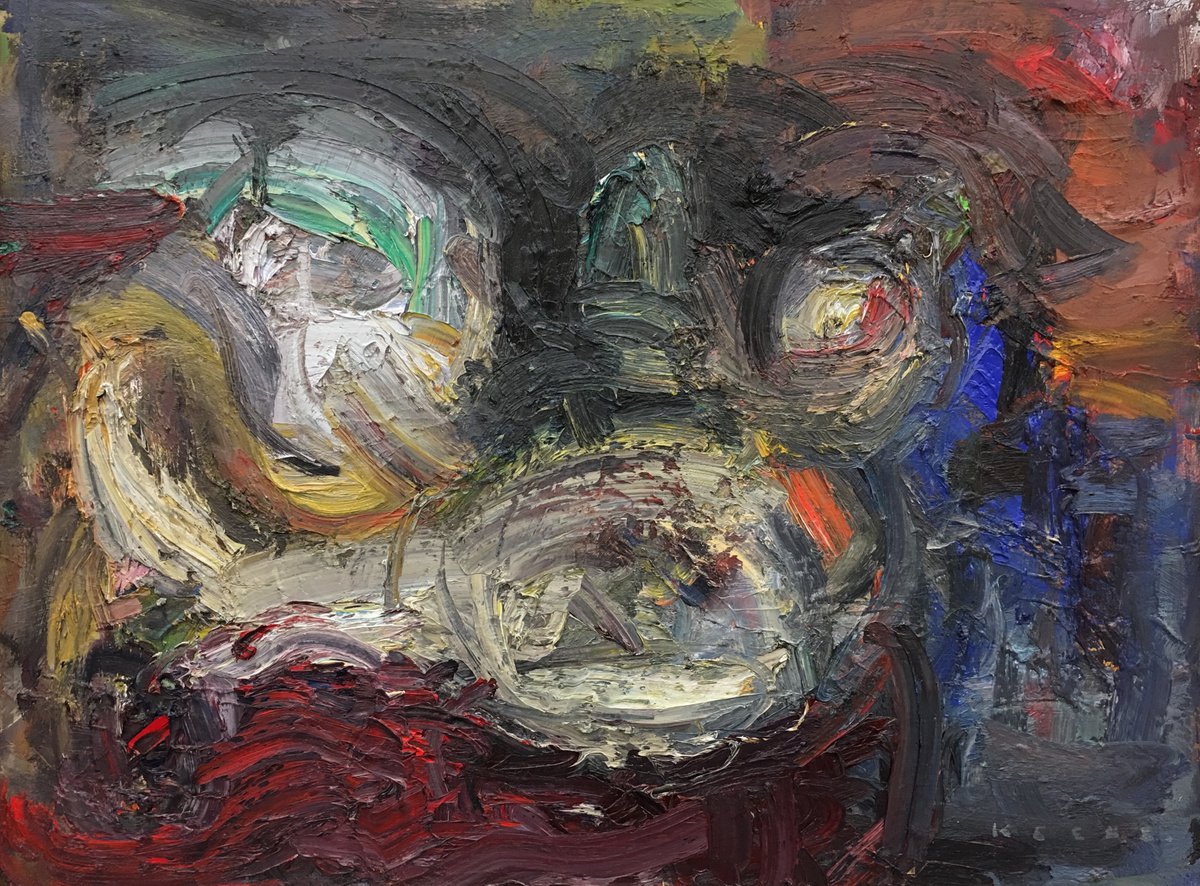 Organic Abstract Oil Painting By Don Keene, 32 X 24, Fosh Fito, Original Artwork