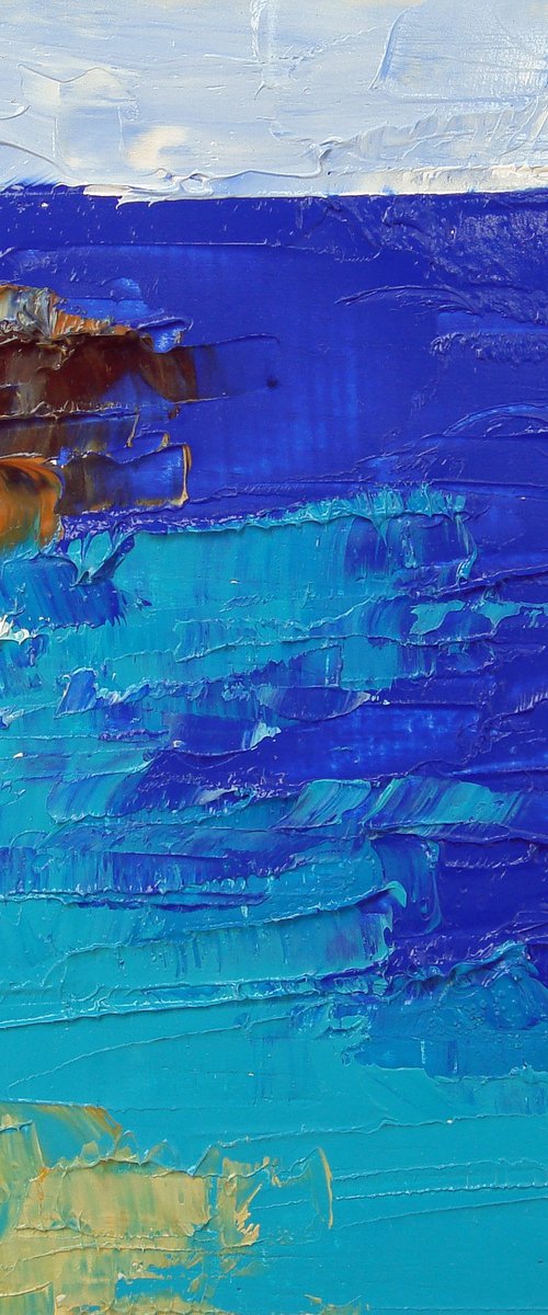 ref#:1199-10Q -10x10cm=3.94x3.94" nfr. Blue Sea 2 by Saroja van der Stegen