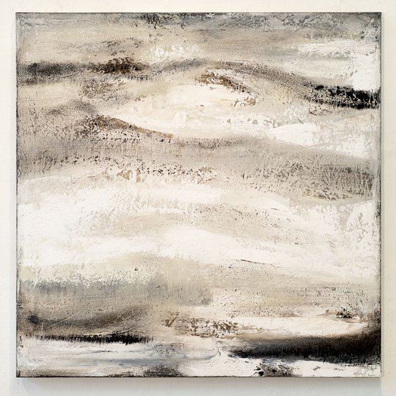 Brown white abstract painting DH218