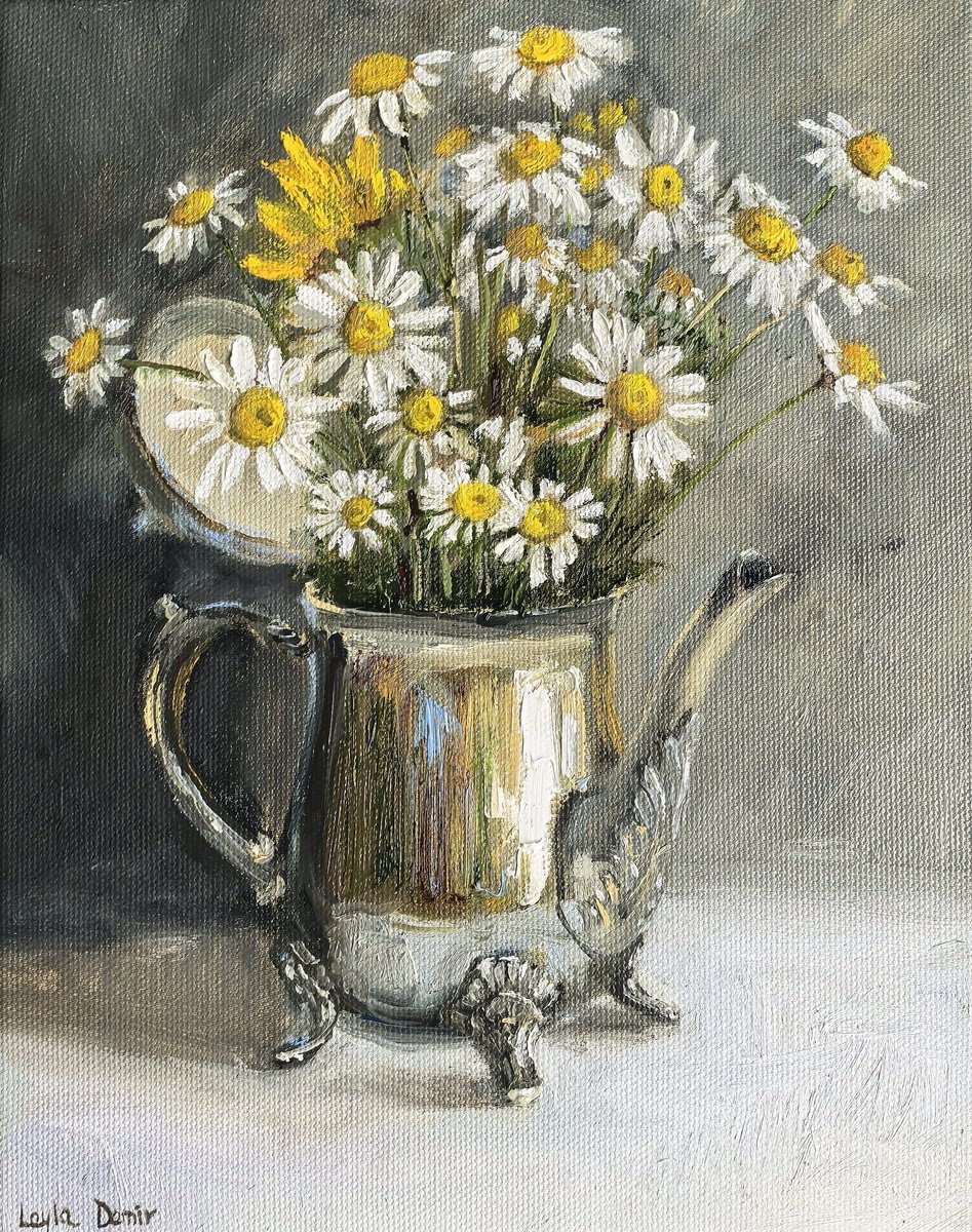 Chamomile Wild Flowers By Leyla Demir, 9 X 12, Artwork For Sale On Artfinder