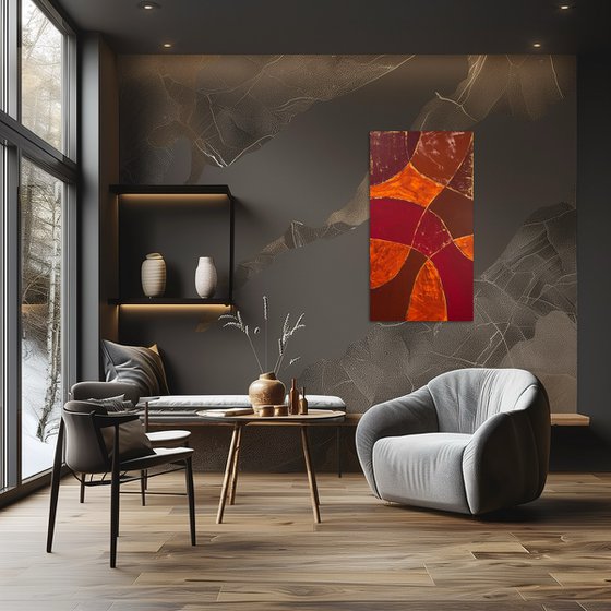 Gilded Currents 50x90х2 cm