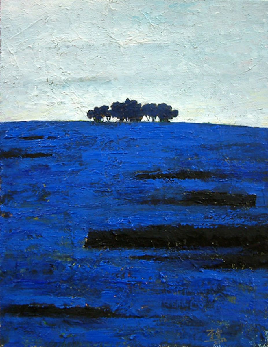 Landscape Oil Painting By Zhi Li, 12 X 16", Landscape 07, Original Artwork