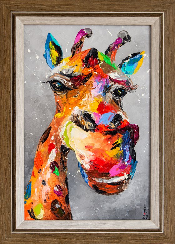 FUNNY GIRAFFE (framed)