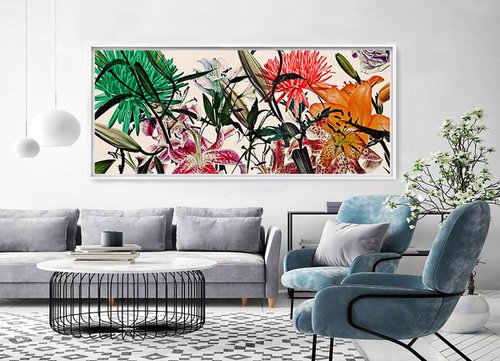 White Flowers 9197 (framed photo-painting) by LEV GORN