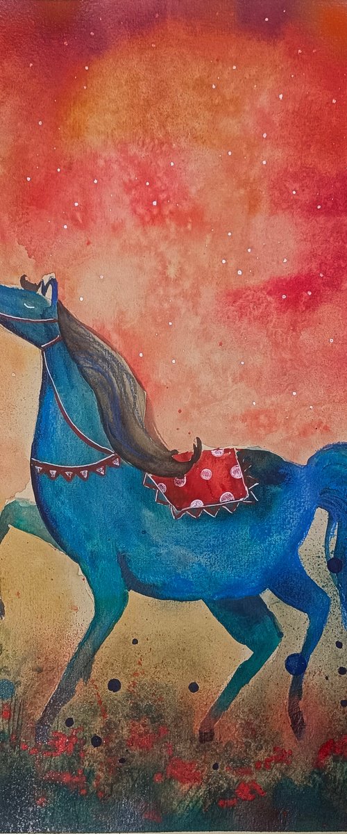 Blue horse by Evgenia Smirnova