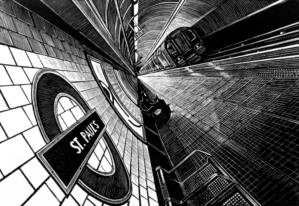 Cityscapes Etchings & Engravings By Rebecca Coleman, 14 X 12", View Subterranea: St Paul