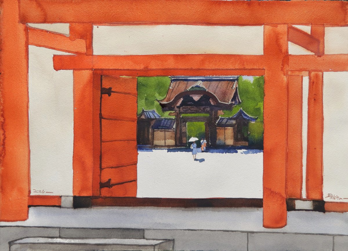 Cityscapes Watercolour By Prashant Prabhu, 21 X 15", Square Through The Squares, Original Artwork