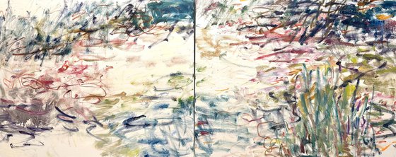 Monet's pond. Diptych.