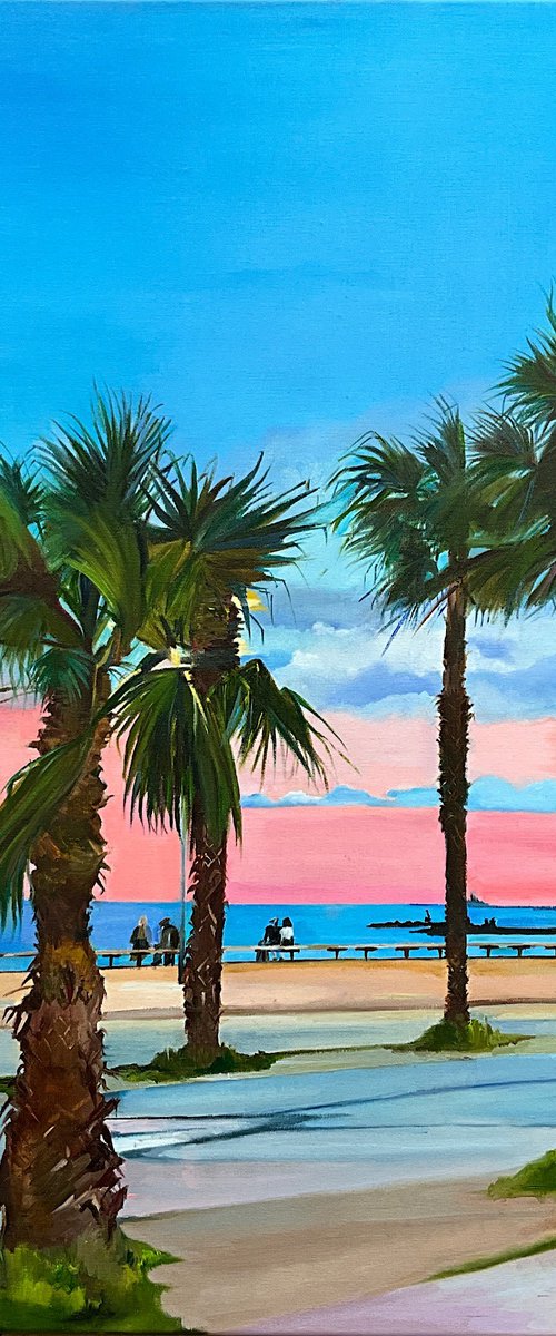 Pink Sunset in Barcelona by Наталья Луговская