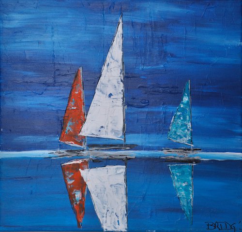 The white sail by Bridg'