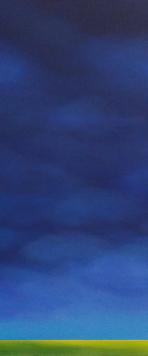 Red roofs, blue evening (polder in Zeeland) by Nelly van Nieuwenhuijzen