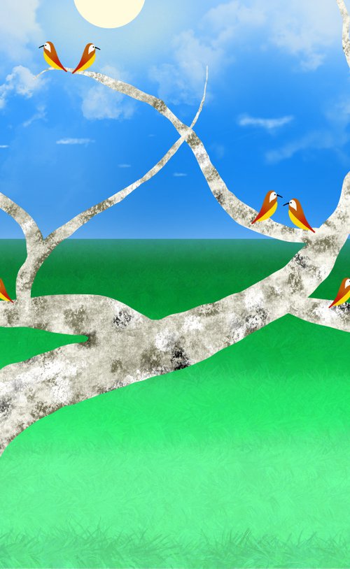 Birds by the tree by Sumit Mehndiratta