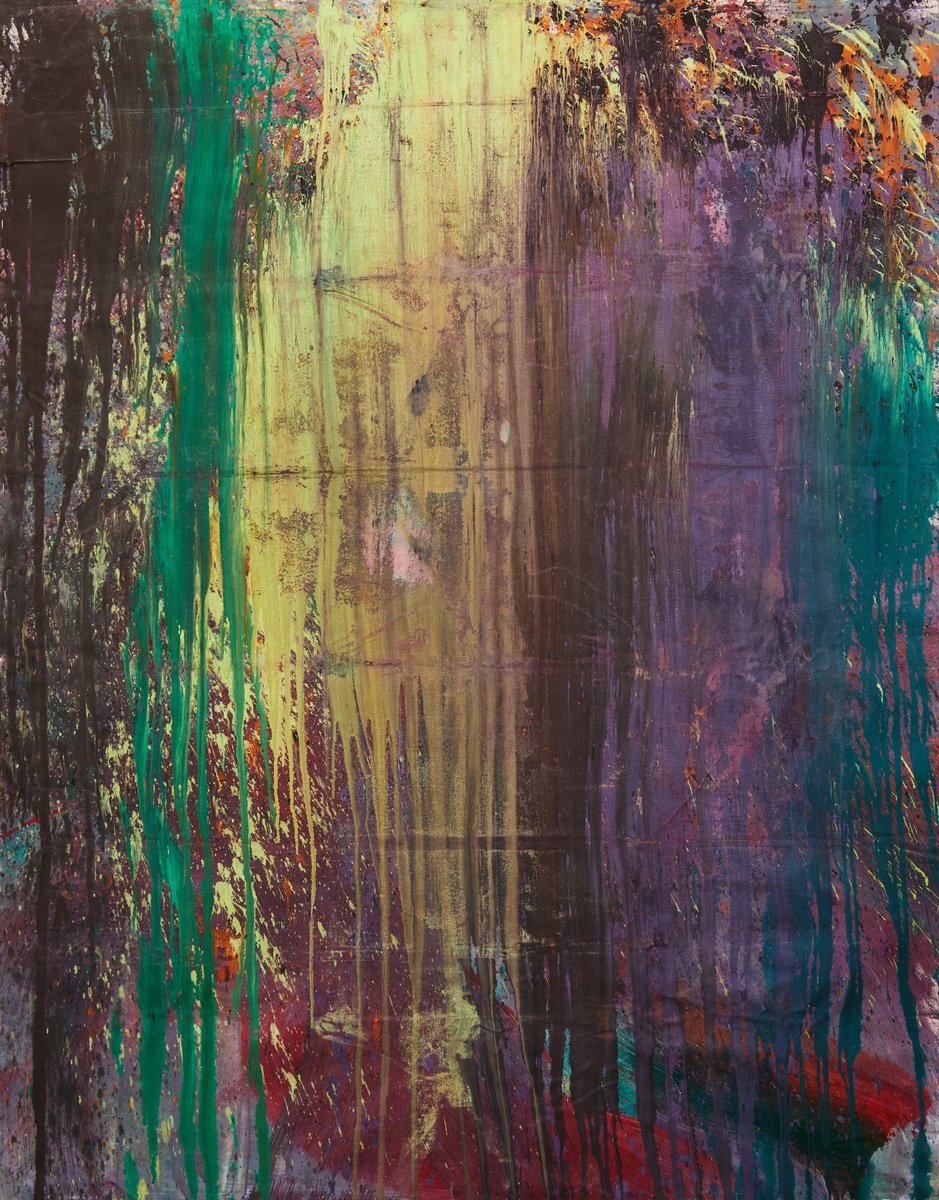 Organic Abstract Acrylic Painting By Simon Findlay, 47 X 59", Don