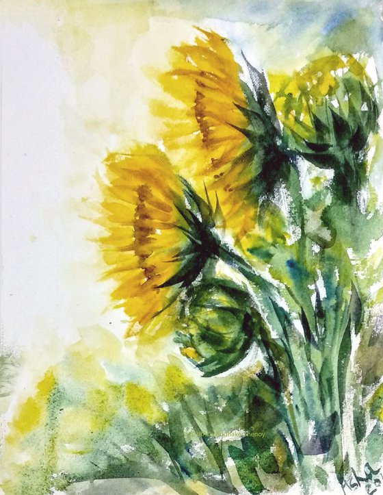 Sunflowers Inspired by Van Gogh