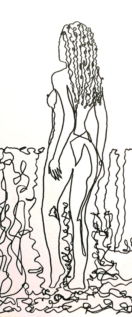 Woman #14 ONE LINE DRAWING BY SANJA JANCIC by Sanja Jancic
