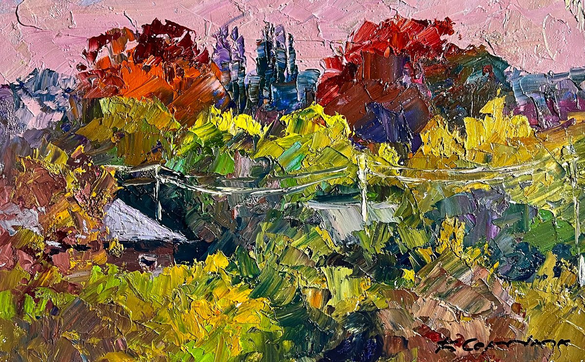 Crimson Autumn By Boris Serdyuk, 12 X 7, Artwork For Sale On Artfinder