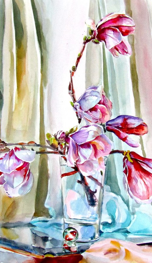 Still life with magnolia by Kovács Anna Brigitta
