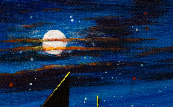 sailboat under the moonlight