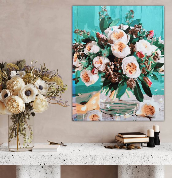White flowers in vase