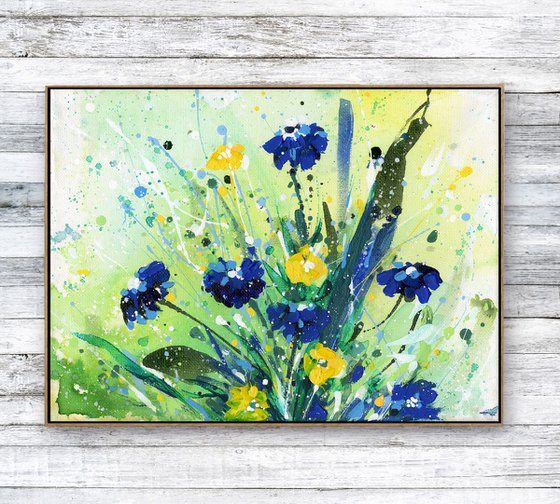 Blooming Love -  Abstract Flower Painting  by Kathy Morton Stanion