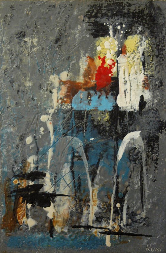 "Temple Doors" Encaustic.