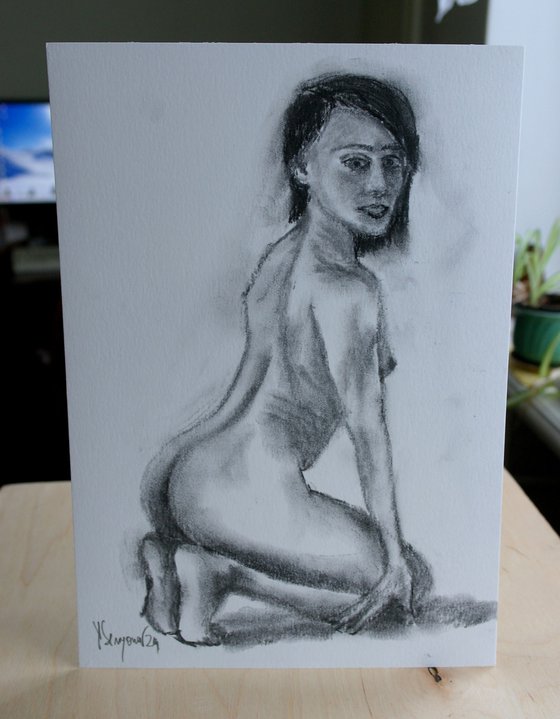 Female Figure 33 Charcoal Sketch