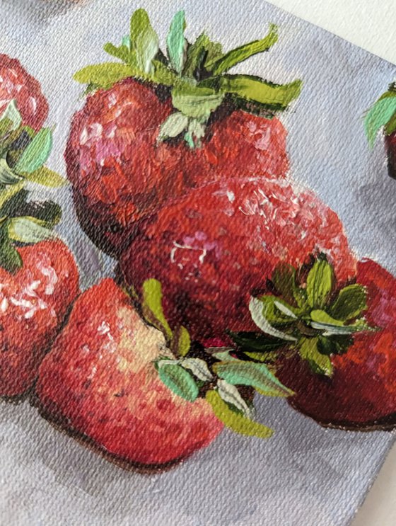 Strawberries painting frame