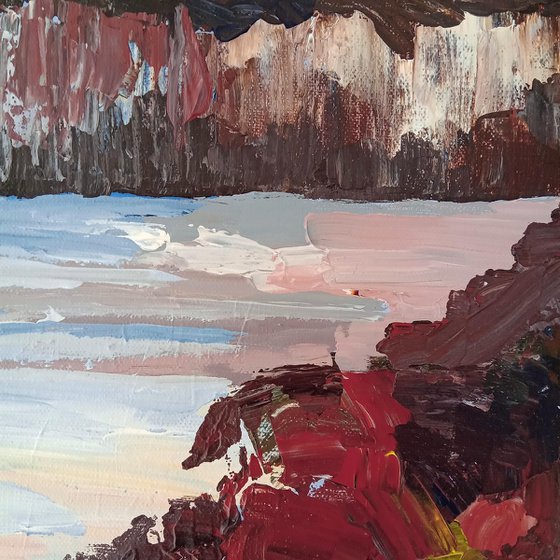 Beach and rock cliffs at Torbay