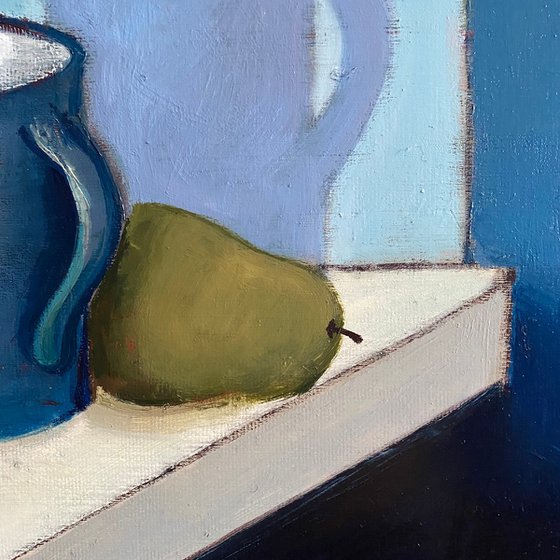 Mug and Pears in Window