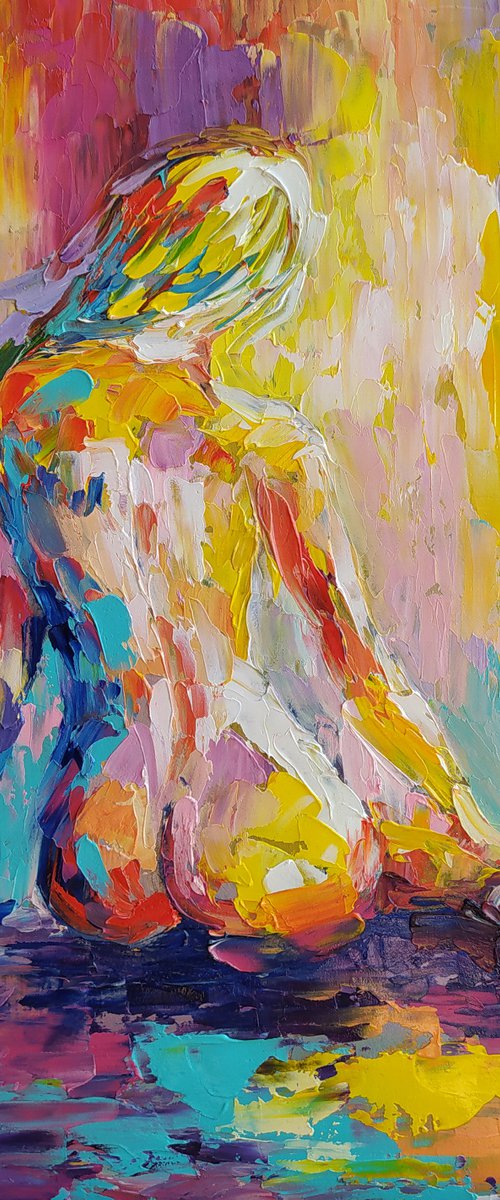 ''Morning'' - nude, erotic, body, woman, woman body, oil painting, a gift for him, gift for man, nu by Anastasia Kozorez