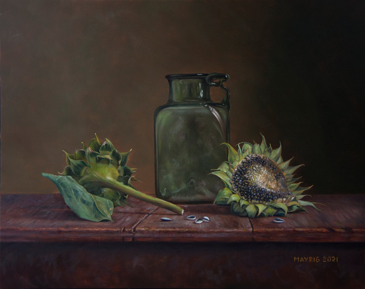 Photorealistic Oil Painting , Collecting Sunflower Oil By Mayrig Simonjan, 20 X 16, Artwork For Sale On Artfinder