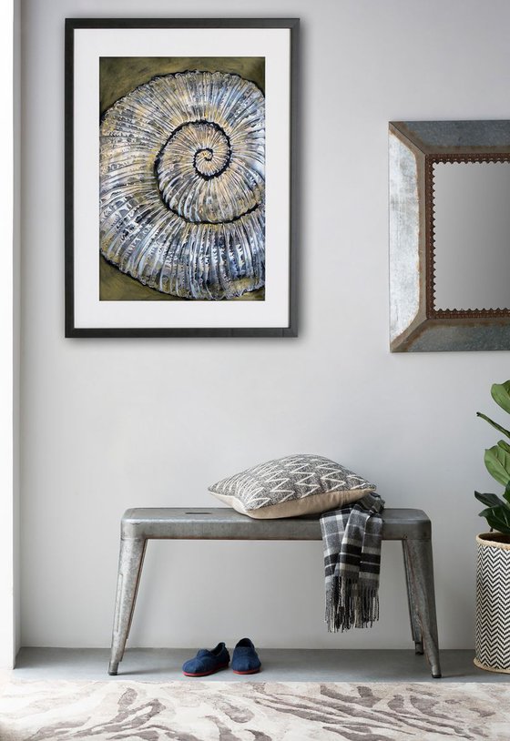 Ammonite (textured artwork of a fossil ammonite) #2