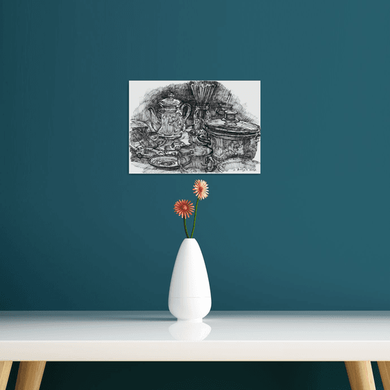 The clutter on the table