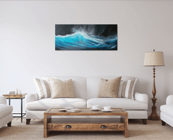 Pure Surf 7- Surf, Wave Art, Seascape, Storm, Teal