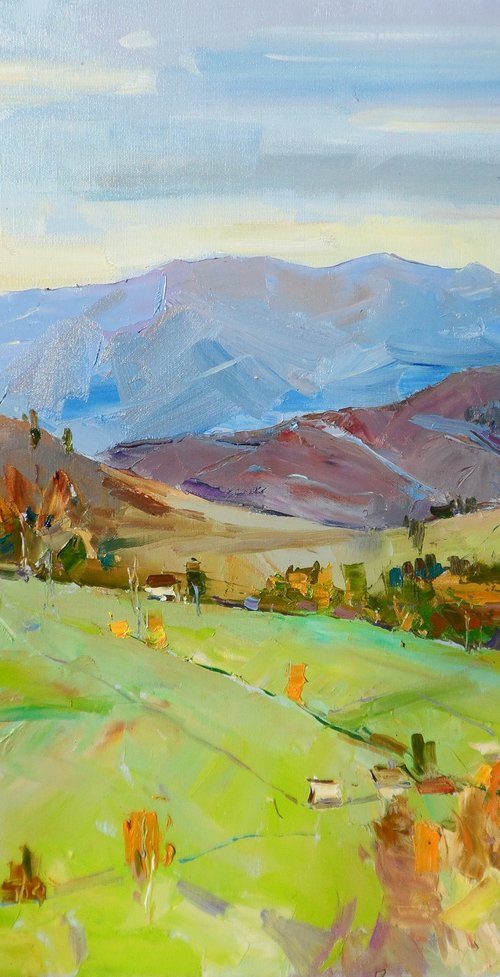 Mountains Painting Original Oil Painting Oil on Canvas Fine Art Impressionism Painting by Yehor Dulin