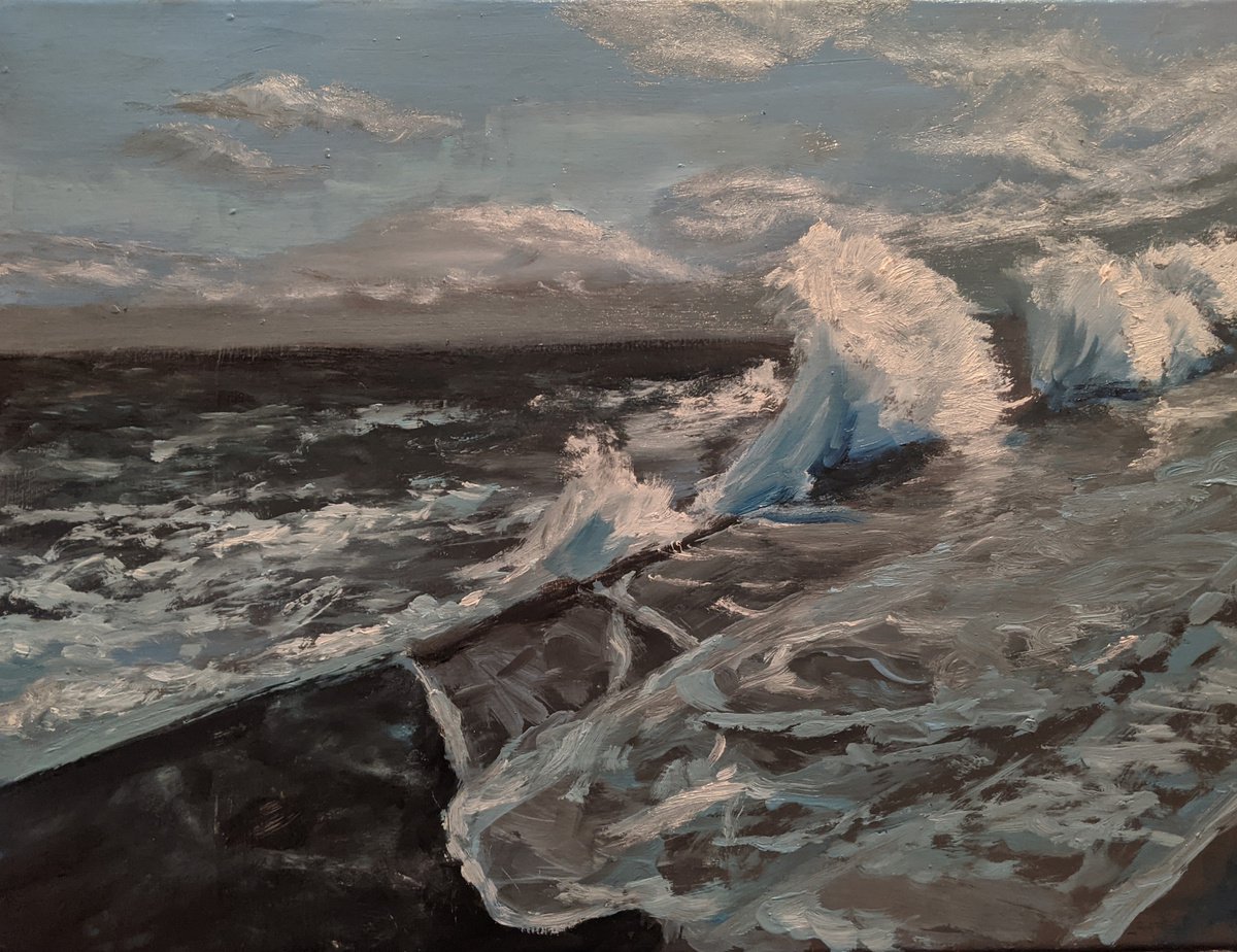 Sea, I will not forget your beauty realistic ocean painting Crashing waves realistic ocean... by Anna Brazhnikova