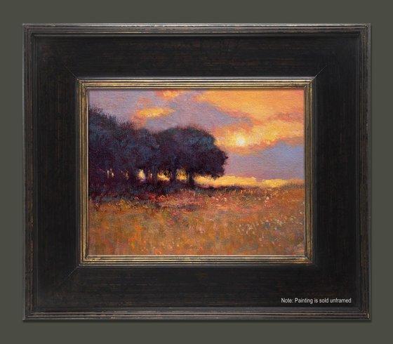 Sunset Oak Trees Plein Air