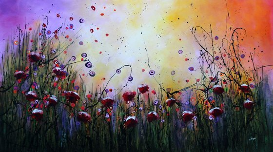 Finding Peace #2- Extra Large -Original abstract floral painting