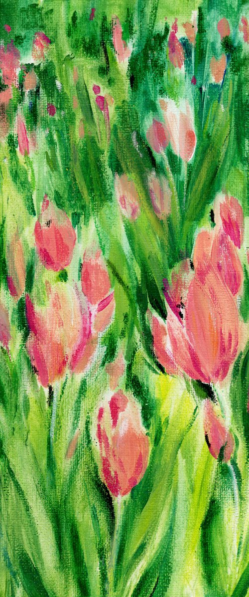 Blooming Tulips Garden by Olga Koelsch