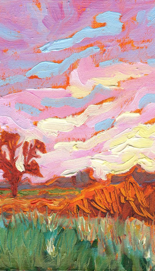Small Landscape - Towards the Village by Mary Kemp