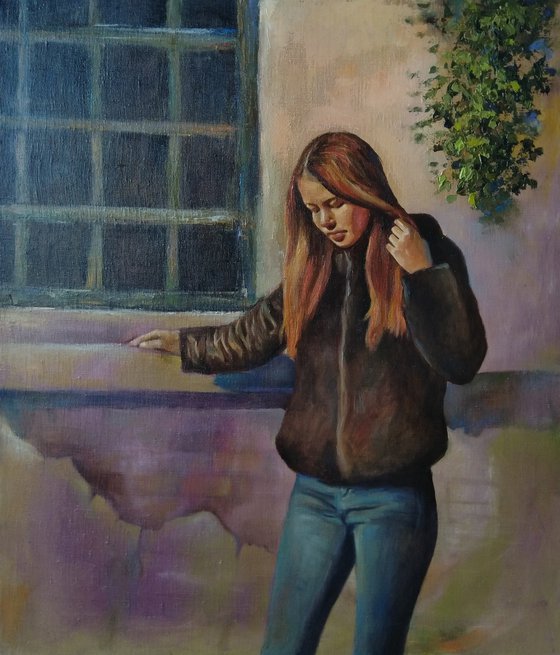 With memory 70x60cm ,oil/canvas, impressionistic figure