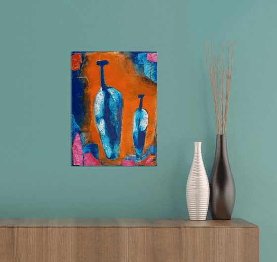 Blue and White Floral Vases