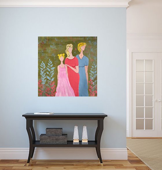 Grandmothe Mother Daughter original Painting