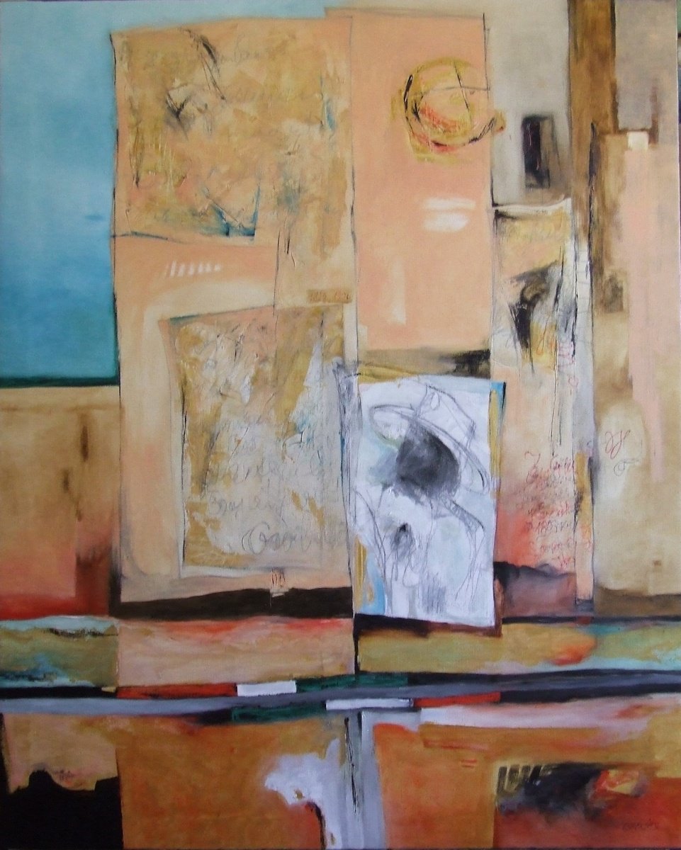 Abstract Painting By Csaba Csendes, 31 X 39, A Legenda ( I. M. Turr Istvan ), Original Artwork