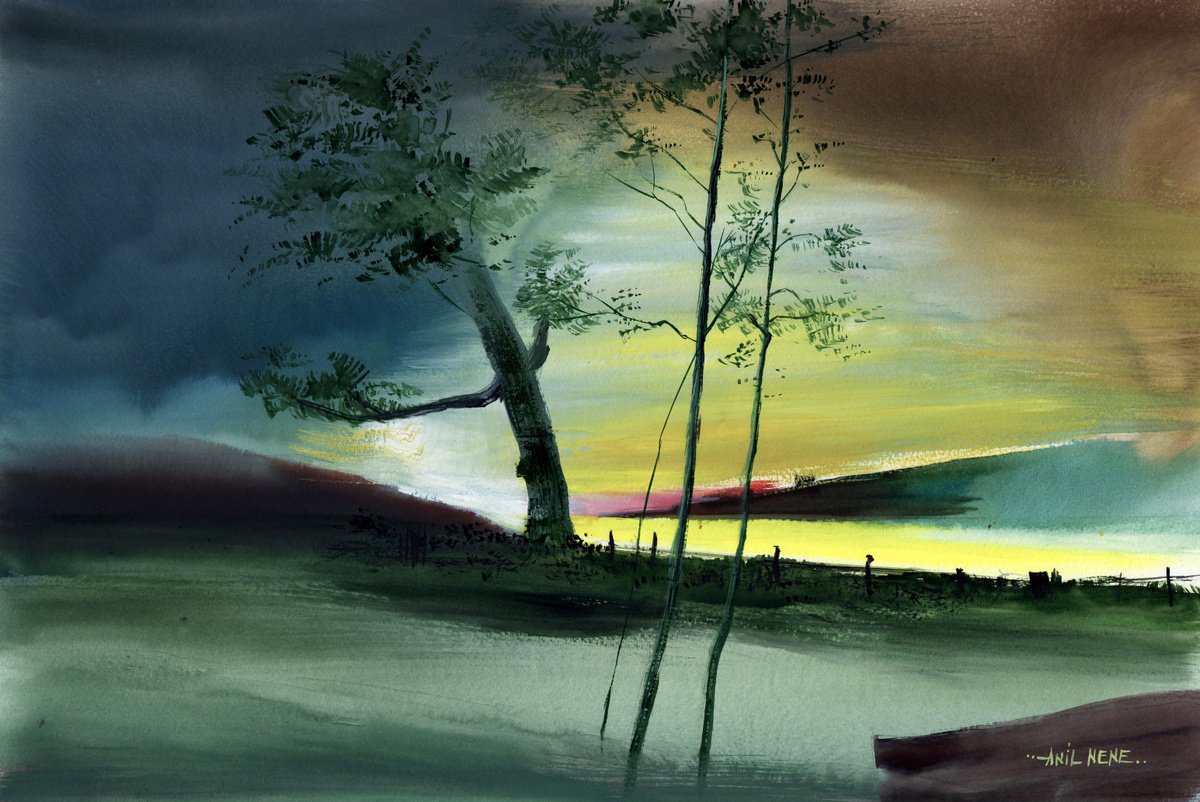 Photorealistic Watercolour , Daybreak 6 By Anil Nene, 22 X 15, Artwork For Sale On Artfinder