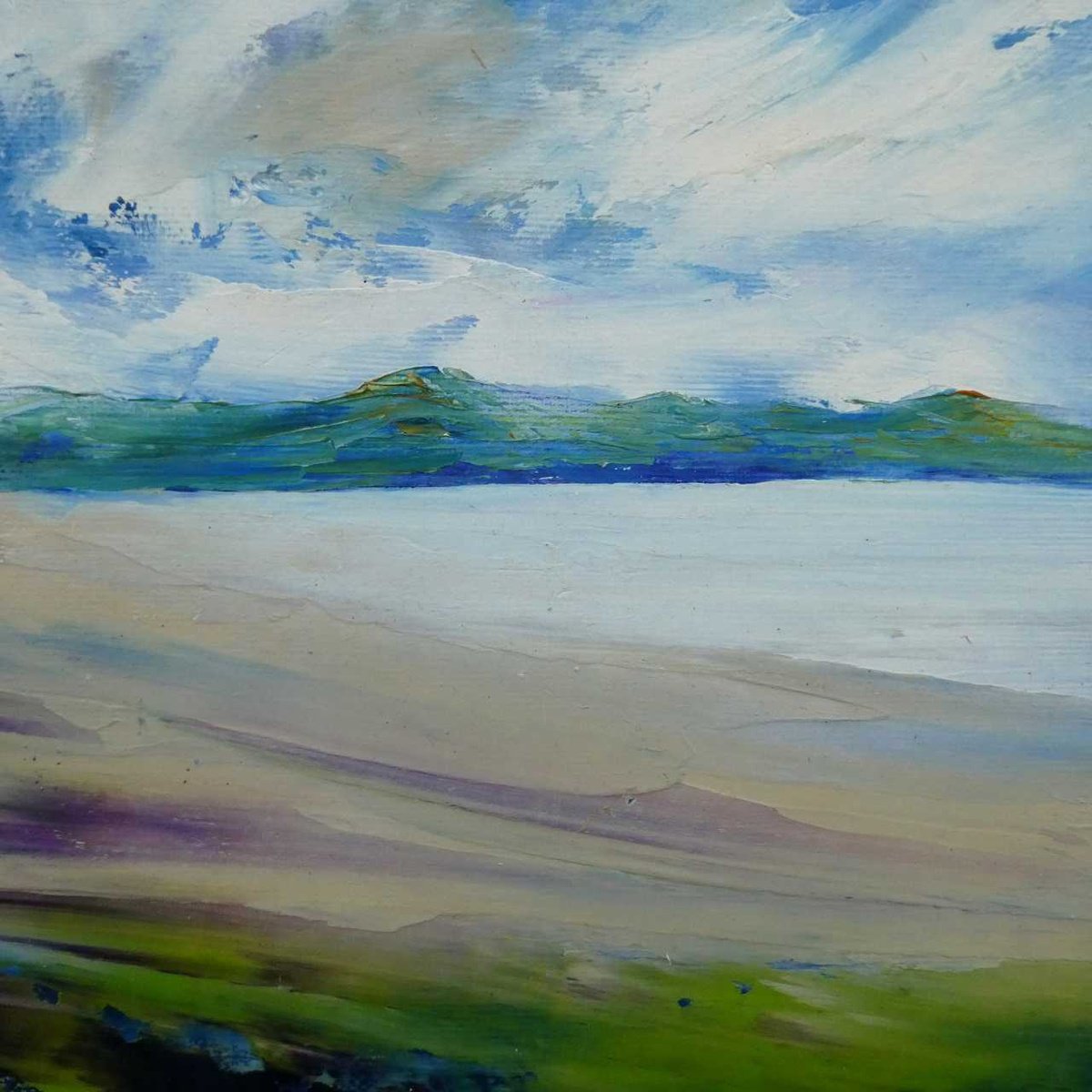 Impressionistic Landscape Oil Painting By Oconnart, 10 X 10", Farr Bay, Scottish Highlands, Original Artwork
