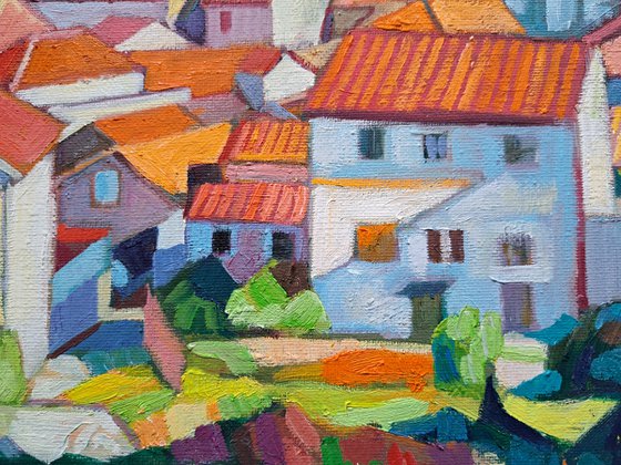 View of the rooftops of Jelsa