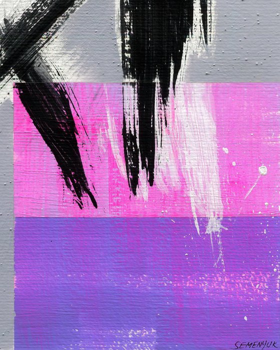 Bright Purple Abstract on Gray
