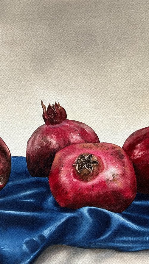 Pomegranates still life by Alina Karpova